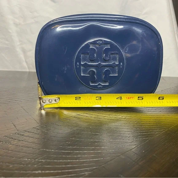 Tory Burch Glossy Blue Pouch - Picture 2 of 6